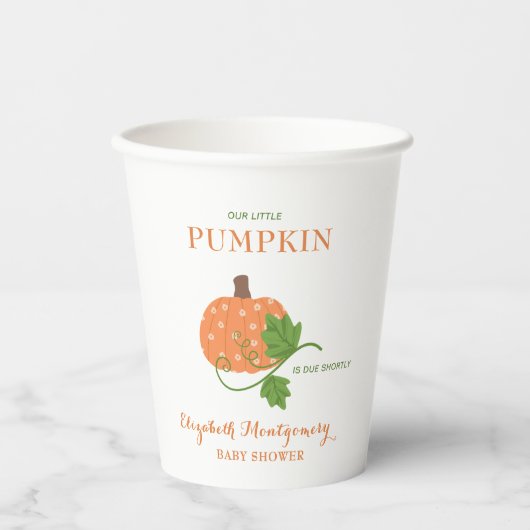 Unsere kleine Pumpkin-Kinderdusche Pappbecher (Vorderseite)