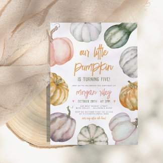 Unsere kleine Pumpkin Niedlich Boho Fall Birthday Einladung