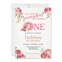 UNSERE KLEINE PUMPKIN PINK WATERCOLOR 1. GEBURTSTA