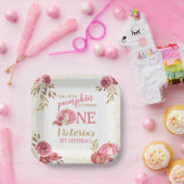 UNSERE KLEINE PUMPKIN PINK WATERCOLOR 1. GEBURTSTA PAPPTELLER (Party)