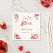 UNSERE KLEINE PUMPKIN PINK WATERCOLOR 1. GEBURTSTA SERVIETTE (Beispiel)