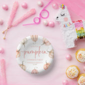 Unsere kleine Pumpkin Pink White Fall Geburtstagsp Pappteller (Party)