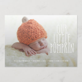 Unsere kleine Pumpkin Soft White Birth Ankündigung