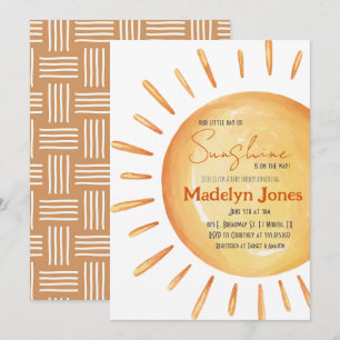 Unsere kleine Ray of Sunshine Baby Dusche Einladun Einladung