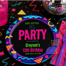 unsere kleine Retro-Neon-80er-Geburtstagsfeier