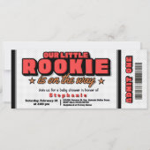 Unsere kleine Rookie ist auf dem Weg Ticket Einlad Einladung (Vorderseite)