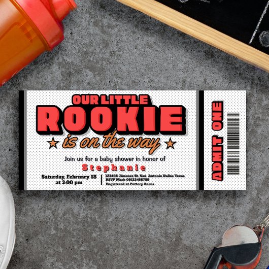 Unsere kleine Rookie ist auf dem Weg Ticket Einlad Einladung