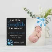 Unsere kleine Schneeflocke kam zur Geburtsankündig Einladung (Stehend Vorderseite)