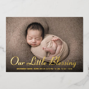 Unsere kleine Segen Foto Baby Ankündigung