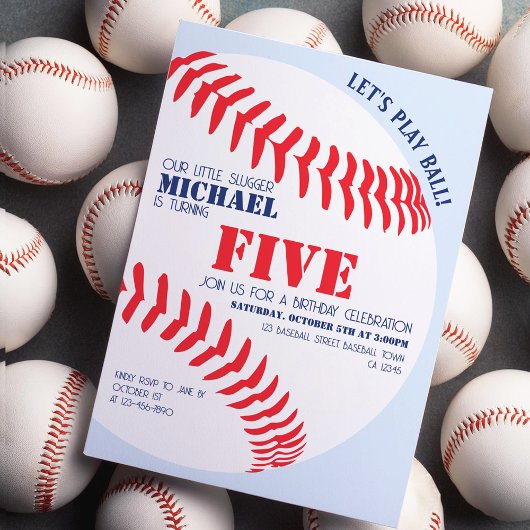 Unsere kleine Slugger Baseball Geburtstagsparty Einladung