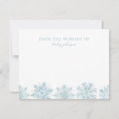 Unsere kleine Snowflake Babydusche Danke Karte (Vorderseite)