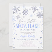 Unsere kleine Snowflake Winter Wonderland Baby Dus Einladung (Vorderseite)