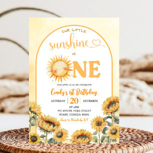 Unsere kleine Sonne ist ein Sommerthema erster Geb Einladung