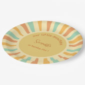 unsere kleine Sonne mit Sonnenstrahlen Geburtstag Pappteller (Schrägansicht)