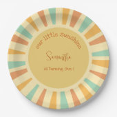 unsere kleine Sonne mit Sonnenstrahlen Geburtstag Pappteller (Vorderseite)