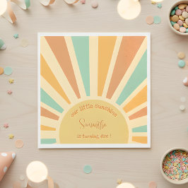 unsere kleine Sonne mit Sonnenstrahlen Geburtstag Serviette