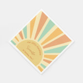unsere kleine Sonne mit Sonnenstrahlen Geburtstag Serviette (Ecke)