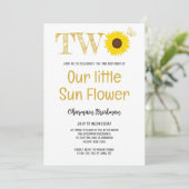 Unsere kleine Sonnenblume 2. Geburtstag Party Einladung (Stehend Vorderseite)