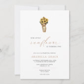 Unsere kleine Sonnenblume - Rustikaler Herbst Gebu Einladung (Vorderseite)