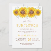 Unsere kleine Sonnenblume verwandelt sich in eine Einladung (Vorderseite)