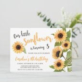 Unsere kleine Sonnenblume, Wasserfarbe jedes Alter Einladung (Stehend Vorderseite)