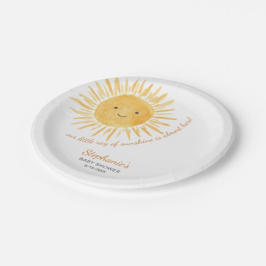 Unsere kleine Sonnenscheindusche Pappteller (Schrägansicht)