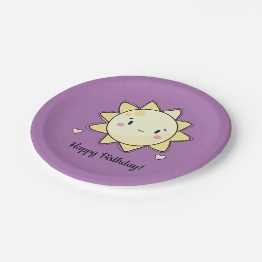 Unsere kleine Sonnenscheinplatte zum Geburtstag Pappteller (Schrägansicht)