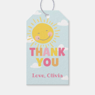 Unsere kleine sonnige Rosa Geburtstagsparty jedes  Geschenkanhänger