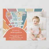 Unsere kleine Sonshine dreht einen 2. Geburtstag Einladung (Vorne/Hinten)