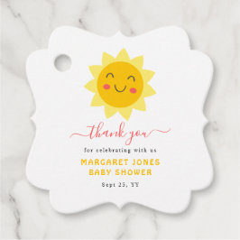 Unsere kleine Sunshine Baby Dusche Danke Geschenkanhänger