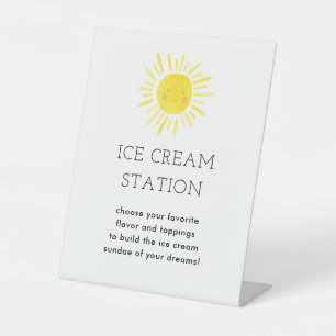 Unsere kleine Sunshine Geburtstags-Eiscreme-Statio Sockelschild