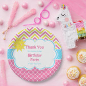 Unsere kleine "Sunshine Pink and Yellow Birthday P Pappteller (Party)