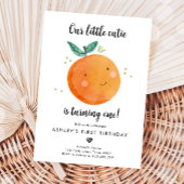 Unsere kleine Süsse Clementine Orange Erster Gebur Einladung