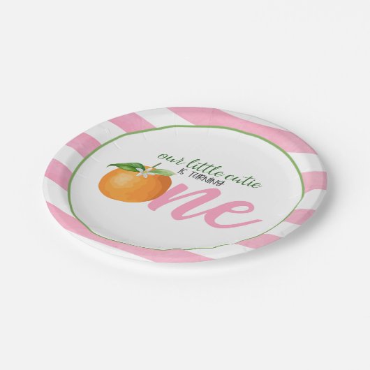 Unsere kleine Süsse dreht eine Platte - PK Streife Pappteller (Schrägansicht)