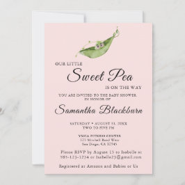 Unsere kleine süße Erbse auf dem Weg zur Baby-Dusc Einladung