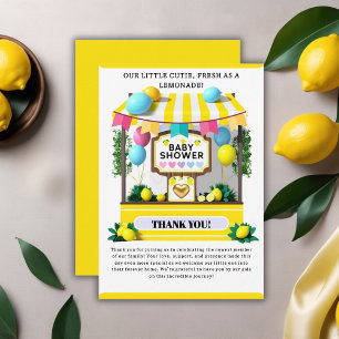 Unsere kleine Süsse Lemonade Stand Baby Dusche Dankeskarte
