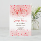 Unsere kleine Süße macht eins Einladung (Stehend Vorderseite)