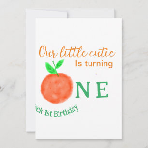 Unsere kleine Süsse orange ein Geburtstagsfrüchte Einladung