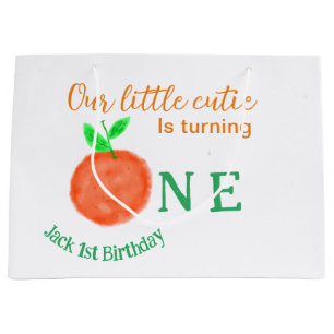 Unsere kleine Süsse orange ein Geburtstagsfrüchte Große Geschenktüte