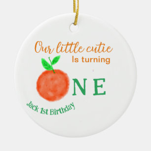 Unsere kleine Süsse orange ein Geburtstagsfrüchte Keramik Ornament