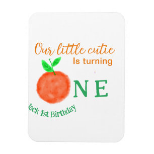 Unsere kleine Süsse orange ein Geburtstagsfrüchte Magnet