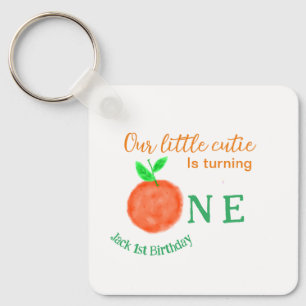 Unsere kleine Süsse orange ein Geburtstagsfrüchte Schlüsselanhänger