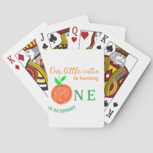Unsere kleine Süsse orange ein Geburtstagsfrüchte Spielkarten