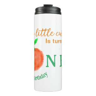 Unsere kleine Süsse orange ein Geburtstagsfrüchte Thermosbecher
