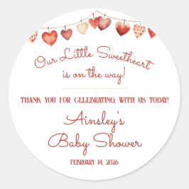 Unsere kleine Sweetheart Baby Dusche Gefallen Runder Aufkleber