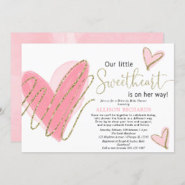 Unsere kleine Sweetheart Drive-by-Babydusche Einladung