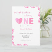 Unsere kleine Sweetheart Einladung zum ersten Gebu (Stehend Vorderseite)