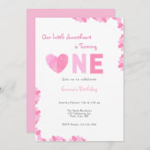 Unsere kleine Sweetheart Einladung zum ersten Gebu (Vorne/Hinten)