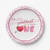 Unsere kleine Sweetheart First Birthday Plate - WH Pappteller (Vorderseite)