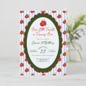 Unsere kleine Tomate macht einen 1. Geburtstag Einladung (Stehend Vorderseite)